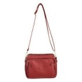 thumbnail image 3 of Zpanxa Crossbody Bags for Women Three Layer Leather Shoulder Bag Small Size Large Capacity Card Bag Fashion Bag Soft Leather Red, 3 of 7
