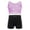 Light Purple Black, variant on SiiRoh Girls Shiny Rhinestones Shorts Set Active Crop Tank Top Gymnastics Dance Sports Outfit White 6