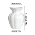 thumbnail image 3 of Eolstice White Faux Ceramic Vase, Vertical Striped Plastic Home Decor Vase, Fresh Dried Flowers Hydroponics Container, Living Room Centerpiece, 3 of 5