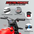 thumbnail image 5 of Track Seven 24V Electric Motorcycle for Kids, 300W Electric Dirt Bike Up to 11 MPH, Twist-Grip Throttle, Rear Brake, 14-Inch EVA Tires, Music, Light, Electric Bike for Kids Aged 6+, Red, 5 of 9