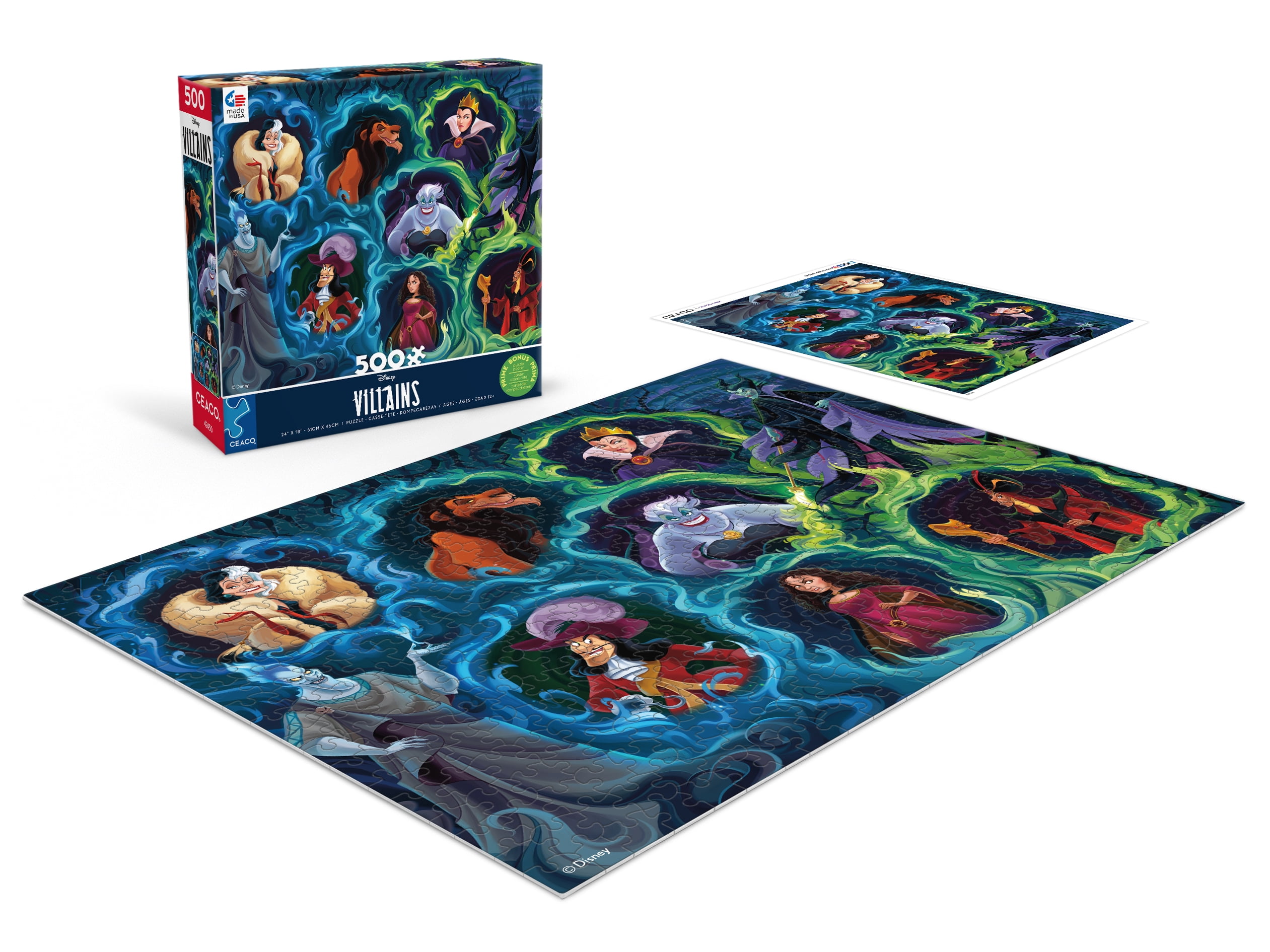 Ceaco Disney Villains Thomas Kinkade 500 Piece Interlocking Jigsaw Puzzle