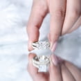 thumbnail image 6 of Rosec Jewels 4 Carat Lab Grown Diamond Princess Cut Engagement Ring Set of 2 (E-VS1 Grade, IGI Certified) - with Jewelry Box, 925 Sterling Silver, US 4.00, 6 of 9