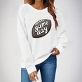 thumbnail image 2 of Uootdi Game Day Sweatshirt Football Long Sleeve Shirts for Women Game Day Outfits Gift Football Fan Game Day Shirt Casual Tops, 2 of 4