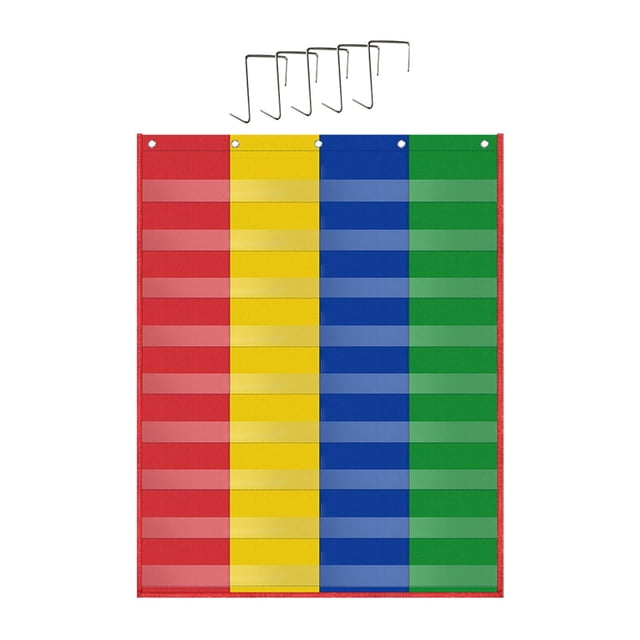 Horario diario Gráfico de bolsillo Suministros de enseñanza, Gráfico de bolsillo de 4 columnas sobre montajes de puerta Gráfico de bolsillo de palabra