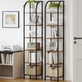 thumbnail image 5 of Hzuaneri Bookshelf Narrow Bookcase, Tall Storage Rack with Steel Frame, Display Standing Shelf Unit, Skinny Book Shelf for Study Living Room Home Office, Industrial Style, 6-Tier Rustic Brown, 5 of 9