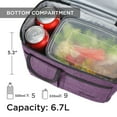 thumbnail image 5 of Tirrinia Insulated Lunch Box for Men Women, Leakproof Thermal Bento Lunch Bag Cooler Tote, Dual Compartment with Shoulder Strap, 10.3" x 7.5" x 8.6", Purple, 5 of 8