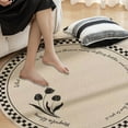 thumbnail image 4 of Round Floor Mat | Non-Slip Area Rug for Living Room or Bedroom | Imitation Wool Soft Carpet | 60x60cm Washable Decorative Mat for Coffee Table, Rocking Chair, or Cloakroom, 4 of 6