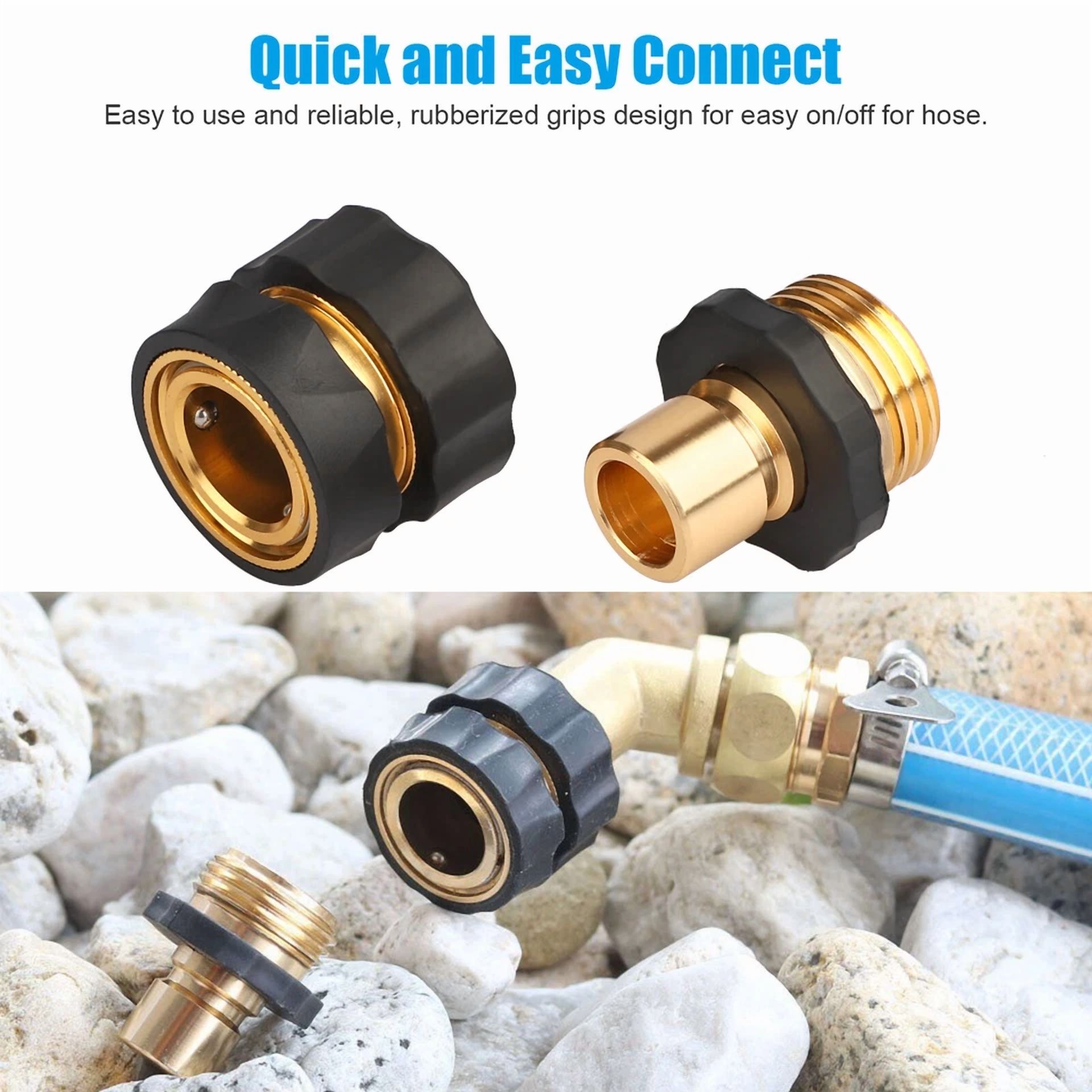 CIRCLE- 3/4" Garden Hose Quick Connect Water Hose Fit Female Male Connector Set Fitting