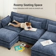 thumbnail image 6 of CHITOOMA 111" Modular Sectional Sofa with 2 Movable Ottomans, U-Shaped Oversized 3-Seat Chenille Cloud Sofa with 5 Pillows for Living Room, Blue, 6 of 9