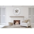 thumbnail image 2 of Creative Co-Op 36 Inch Round White & Brown Distressed Wood Slat Clock, White, 2 of 2