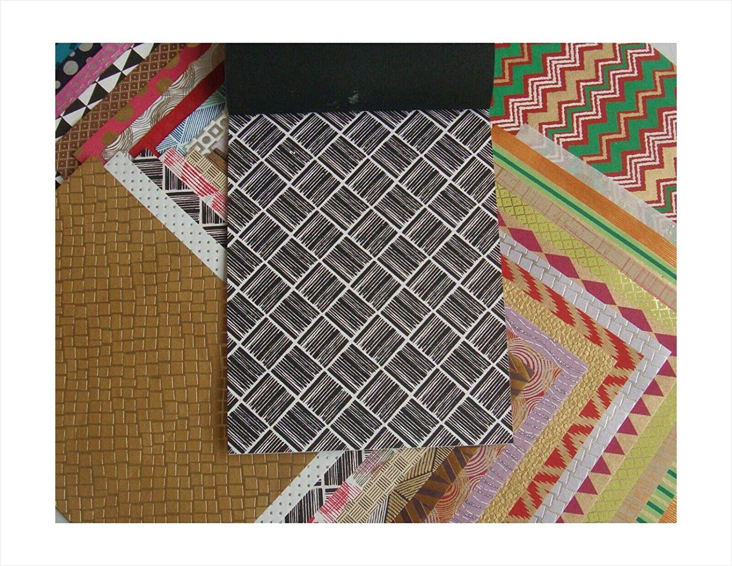 Paperhues Geometric Pattern Handmade Scrapbook Paper 8.5x11" Pad, 36 Sheets