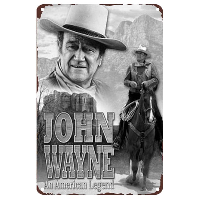 Letrero Hojalata Metal John Wayne Pintura Hierro Rectangular Pared para Y Bar 30x40cm
