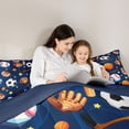 thumbnail image 6 of Homewish Cartoon Ball Print Bedding Comforter Set for Kid, Football Baseball Basketball Twin Comforter Sets, Sports Theme Reversible Bedding Set, Lightweight Room Decor, 2 Pieces, 6 of 9