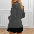 thumbnail image 6 of ClodeEU Women's Notched Lapel Velvet Blazer Suit Jacket,Long Sleeve Button Work Office Blazer Jacket Gray,Womens Plus M, 6 of 9