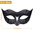 thumbnail image 2 of Máscaras de mascarada SIQUK, lentejuelas para pareja, venecianas, color negro, 2 of 7