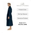 thumbnail image 3 of Boca Terry Mens Plush Robe, Big &amp; Tall Bathrobe for Men, Warm Luxury Microfiber Robe - Large, Navy, 3 of 7