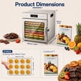 thumbnail image 2 of Naeqieo 400W Power Saving Food Dehydrator, 8-Tray Stainless Steel Dehydrator Machine with 24H Adjustable Timer & 86-194°F Temperature, Touch Control, for Jerky, Meat, Fruit and Veggies, 2 of 8