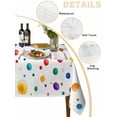 thumbnail image 2 of Colorful Polka Dot Table Cloth, Rainbow Color Polka Dots Abstract Waterproof Tablecloth for Rectangle Tables, Reusable Washable Fabric Table Cover for Restaurant Kitchen Dining Tables 60"x102", 2 of 6
