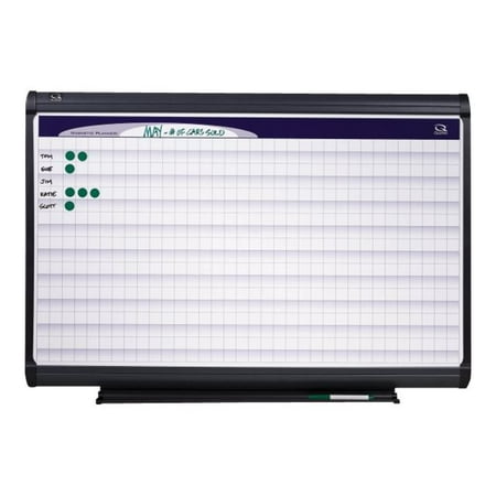 Quartet Prestige Plus DuraMax - Dry erase planner board - wall mountable - 72 in x 48 in - porcelain - magnetic - squared - white - graphite frame