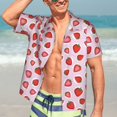 thumbnail image 5 of KLL Men's Hawaiian Shirt Short Sleeve Button Down Beach Shirts-Hand Drawn Strawberry, 5 of 5