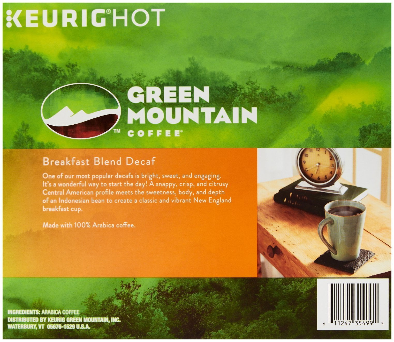 Green Mountain Coffee Breakfast Blend Decaf K-Cups - 100 Ct.