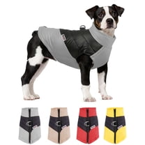 Gustave Winter Dog Coat Reflective Warm Dog Jackets Windproof Waterproof Pet Vest Puppy Cold Weather Coats Clothes with Harness Zipper for Small Medium Large Dogs (Gray, 5XL)