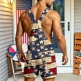thumbnail image 6 of Men's Casual Jumpsuit USA Flag Denim Overalls One Piece Outfit 250th Independence Day Workwear Pants, 6 of 6