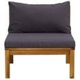 thumbnail image 2 of vidaXL 2 Piece Sofa Set with Dark Grey Cushions Solid Acacia Wood, 2 of 5