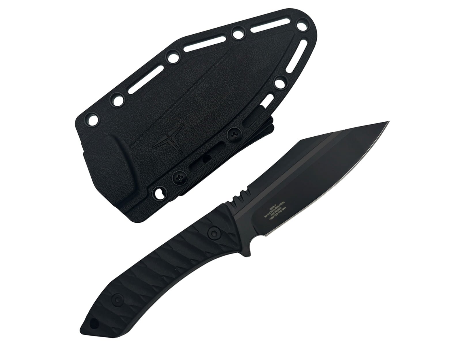Takumitak Asym Fixed Blade Knife, 4.45 in Blade , 3cr13, Black