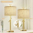 NATYSWAN Table Lamps Set of 2, Adjustable Height Bedside Lamps Marble