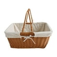 thumbnail image 4 of Cesta de picnic de imitación de ratán, cesta de frutas, cesta rural con asa, ligera para picnic Estilo E, 4 of 8
