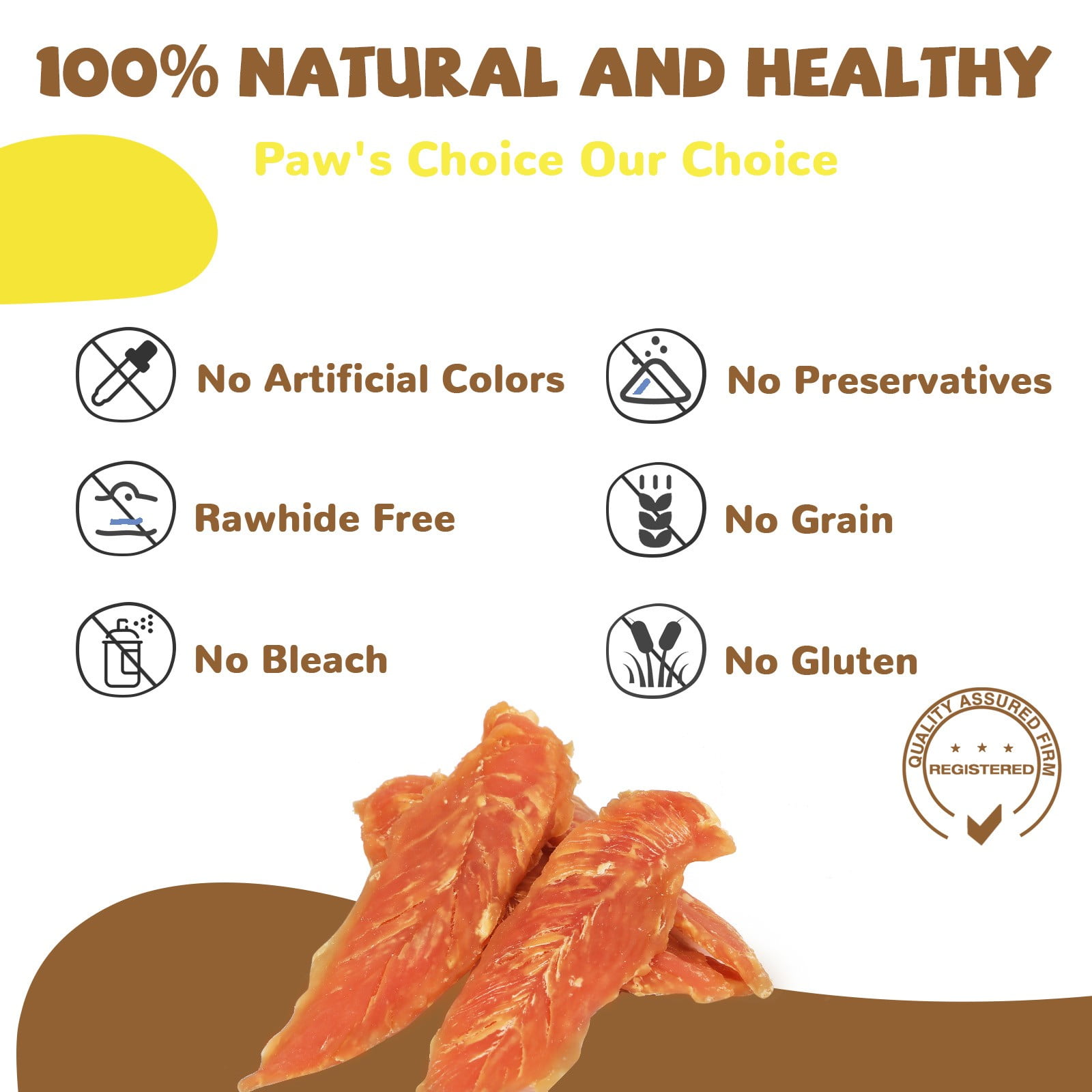 (2 pack) PAWUP Chicken Jerky Dog Treats, Grain Free, Rawhide Free, Low Fat Long Lasting Dog Chews, Dog Treats for Small Medium Large Dogs, 10.6oz