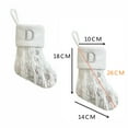 thumbnail image 3 of harmtty Christmas Stocking Hanging Christmas Sock 1pc Christmas White Stocking Letter Embroidery Knitted Handmade Reusable Xmas Tree Hanging Gift Bag Stocking L, 3 of 9