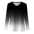 thumbnail image 4 of Patlollav Pntutb Womens Tops,Ladies Casual Print V-Neck Long Sleeve T Shirt, 4 of 6