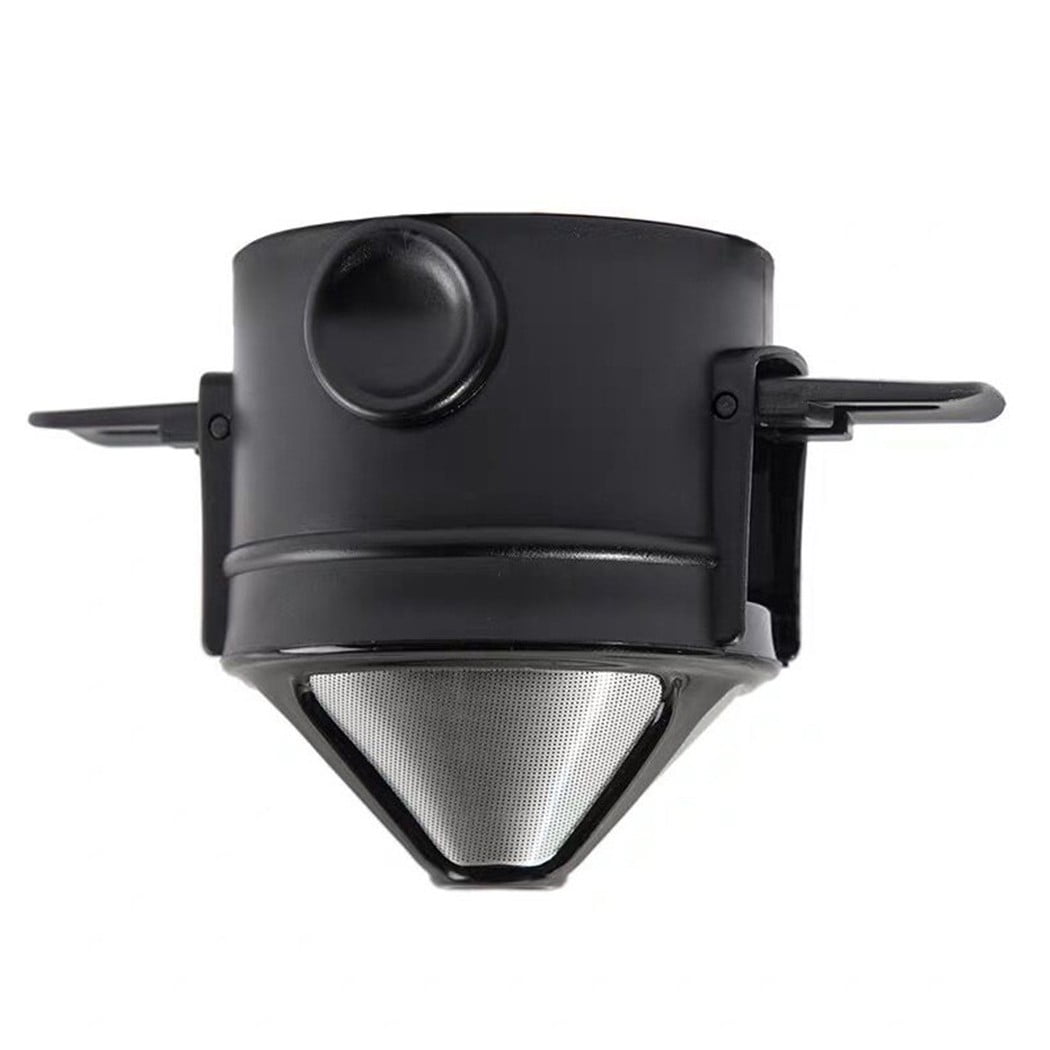 QIFEI Pour Over Coffee Dripper Stainless Steel Slow Drip Coffee Filter Metal Cone Paperless Reusable Single Cup Coffee Maker