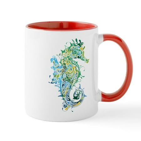 

CafePress - Paisley Seahorse Mugs - 11 oz Ceramic Mug - Novelty Coffee Tea Cup