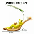 thumbnail image 6 of ICERUN 2Pcs Garden Statues,Resin Frog on Leaf Lounge Sculpture Garden Decorations,Vivid Veins Outdoor Statues,Style4, 6 of 7