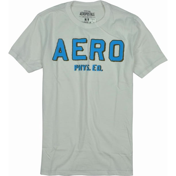 Aeropostale Hombres Aero Phys. Camiseta gráfica Ed, blanca, extragrande