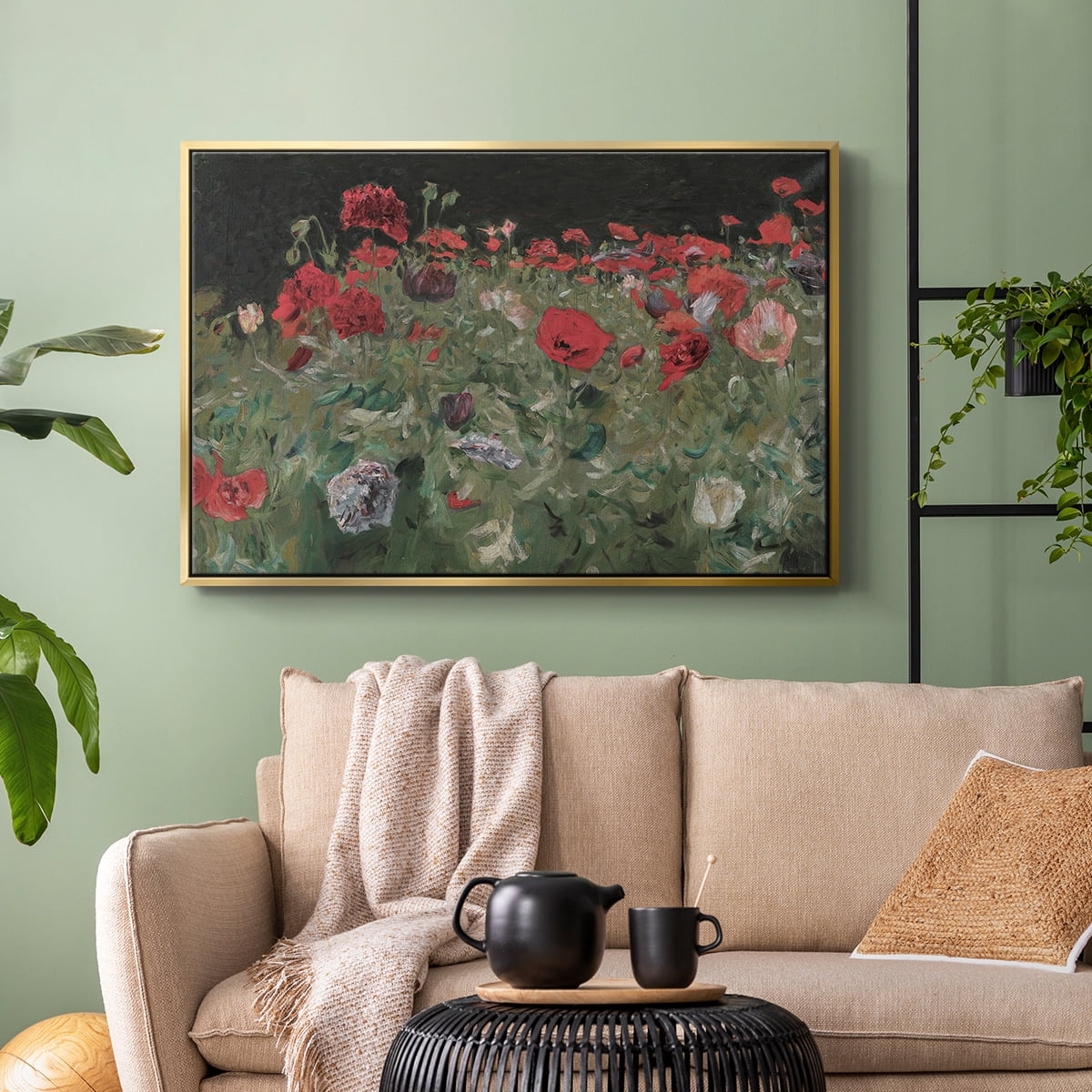 Vintage Botanical Print-XCV By Wexford Home Framed in Gold Wood Gallery Wrapped Canvas 25 in. x 37 in.