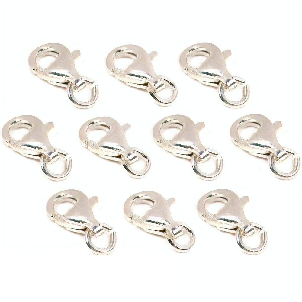 FIVE 13mm STERLING SILVERLobster Claw Clasps & Jump Rings 5 