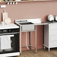 thumbnail image 1 of Free Standing Stainless Steel Utility Sink with Countertop Commercial Single Bowl Outdoor Kitchen Sink Station With or Without Faucet & Workbench for Indoor/Outdoor Use In Garage, Laundry, Restaurant, 1 of 8