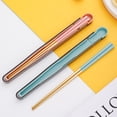 thumbnail image 4 of 1 Set Food Chopsticks BPA Free Non-Slip Rust-proof Corrosion Resistant Mirror Polish Food Pick Stainless Steel Chopsticks Tableware with Folding Storage Box for Office, 4 of 7