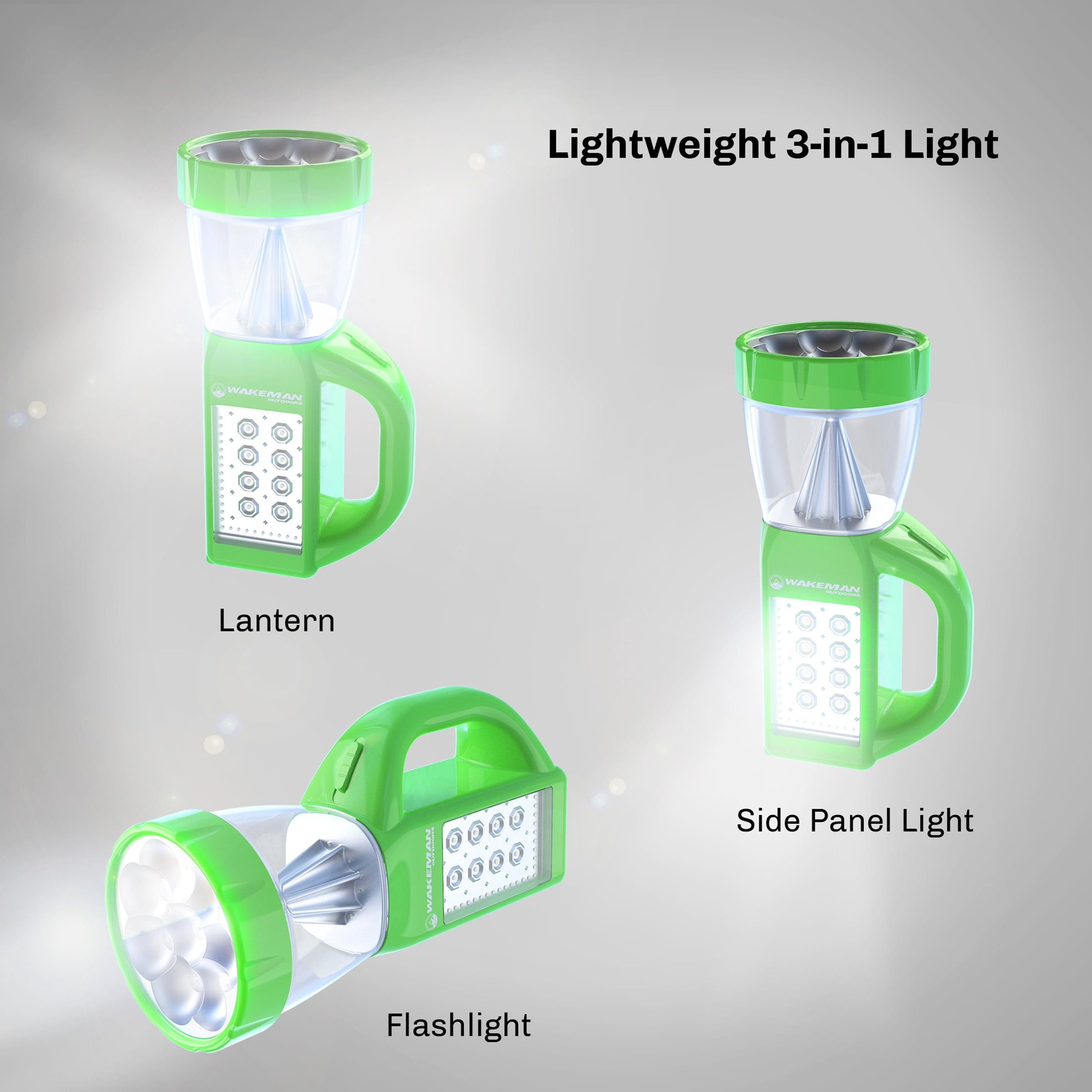 3 in 1 LED Lantern, Flashlight and Panel Light, Lightweight Camping Lantern By Wakeman Outdoors (For Camping Hiking Reading and Emergency)