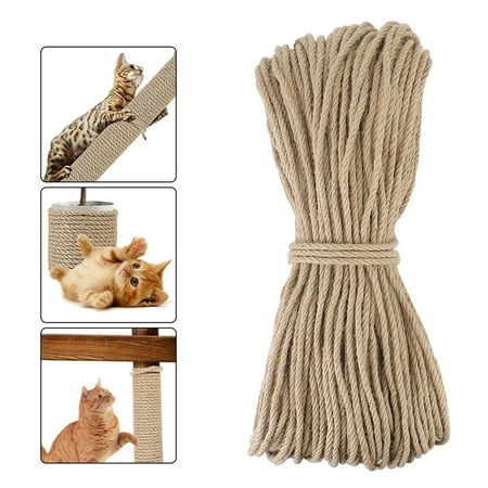 

65 Ft Cat Natural Sisal Rope for Scratching Post Tree Replacement TWSOUL Hemp Rope for Repairing Recovering or DIY Scratcher 6mm Diameter