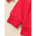 thumbnail image 6 of Qmyliery Kid Girls Christmas Pants Set, Long Sleeve Letters Print Sweatshirt + Elastic Waist Flare Pants,6 Months-4 Years, 6 of 9