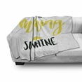 thumbnail image 3 of Wording Soft Flannel Fleece Throw Blanket, Morning Sunshine Hand-Drawn Calligraphy with Sunrise Sketch, Cozy Plush for Indoor and Outdoor Use, 70" x 90", Black Yellow and White, by Ambesonne, 3 of 6