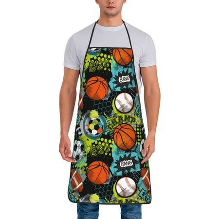 

Apron for Men Women Balls Waterproof Chef Kitchen Baking Apron with Long Ties Aprons for Cooking Baking and Gardening Kitchen Collection