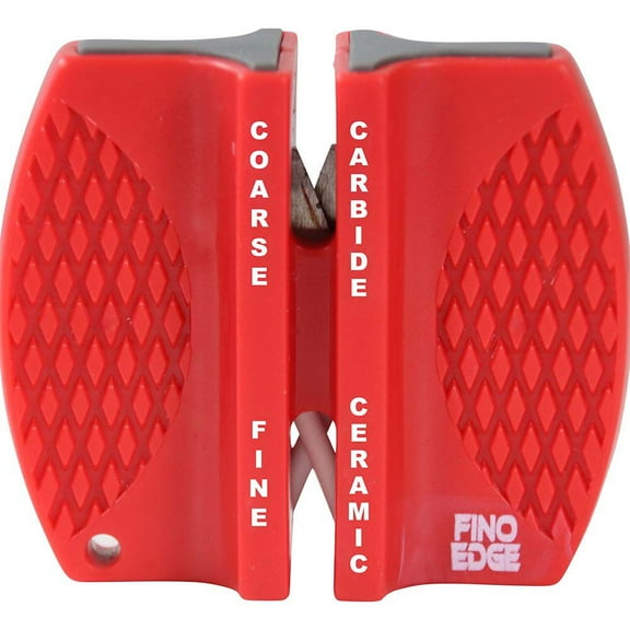 Fino Edge Quick 2-Stage Coarse Carbide Fine Ceramic Compact Portable Knife Sharpener