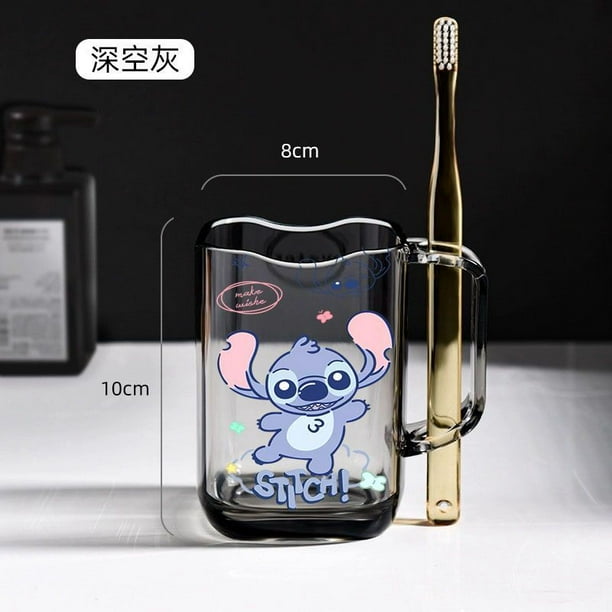 Taza de cepillo de dientes Disney Stitch, taza para lavar la boca masculina y femenina, taza para beber, anticaída para jardín de infantes, dientes de escuela primaria