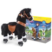 PonyCycle Ride-On Horse Toy with Sound and Hand Brake, Kid-Powered, Ages 3–4, Black, U326